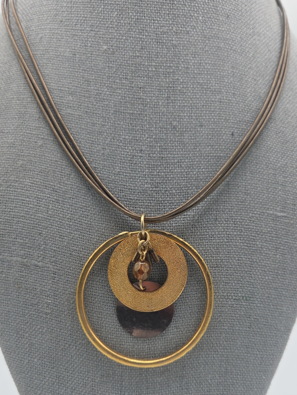 5 for $25! Chico's Gold Double Ring Pendant Necklace